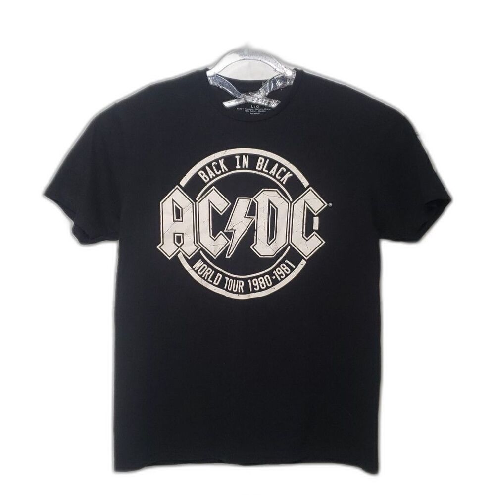 AC/DC Back In Black World Tour 1980-1981 Mens Size Large